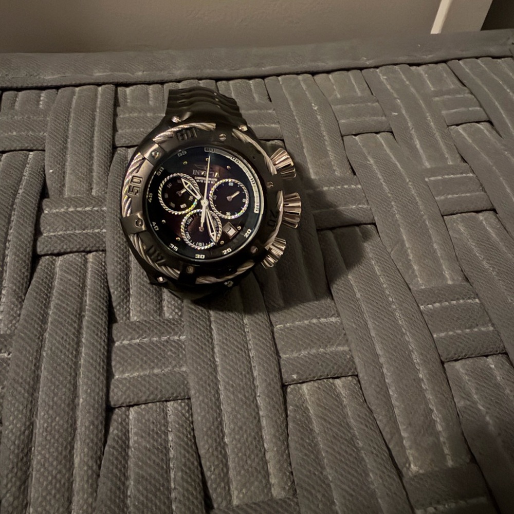 Invicta Black and Silver Chronograph Watch